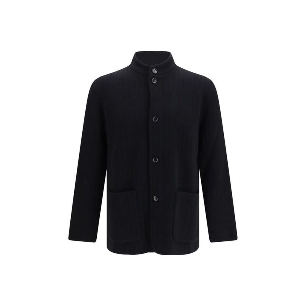 Lardini Black Wool Oves Aries Full-Length Men's Jacket